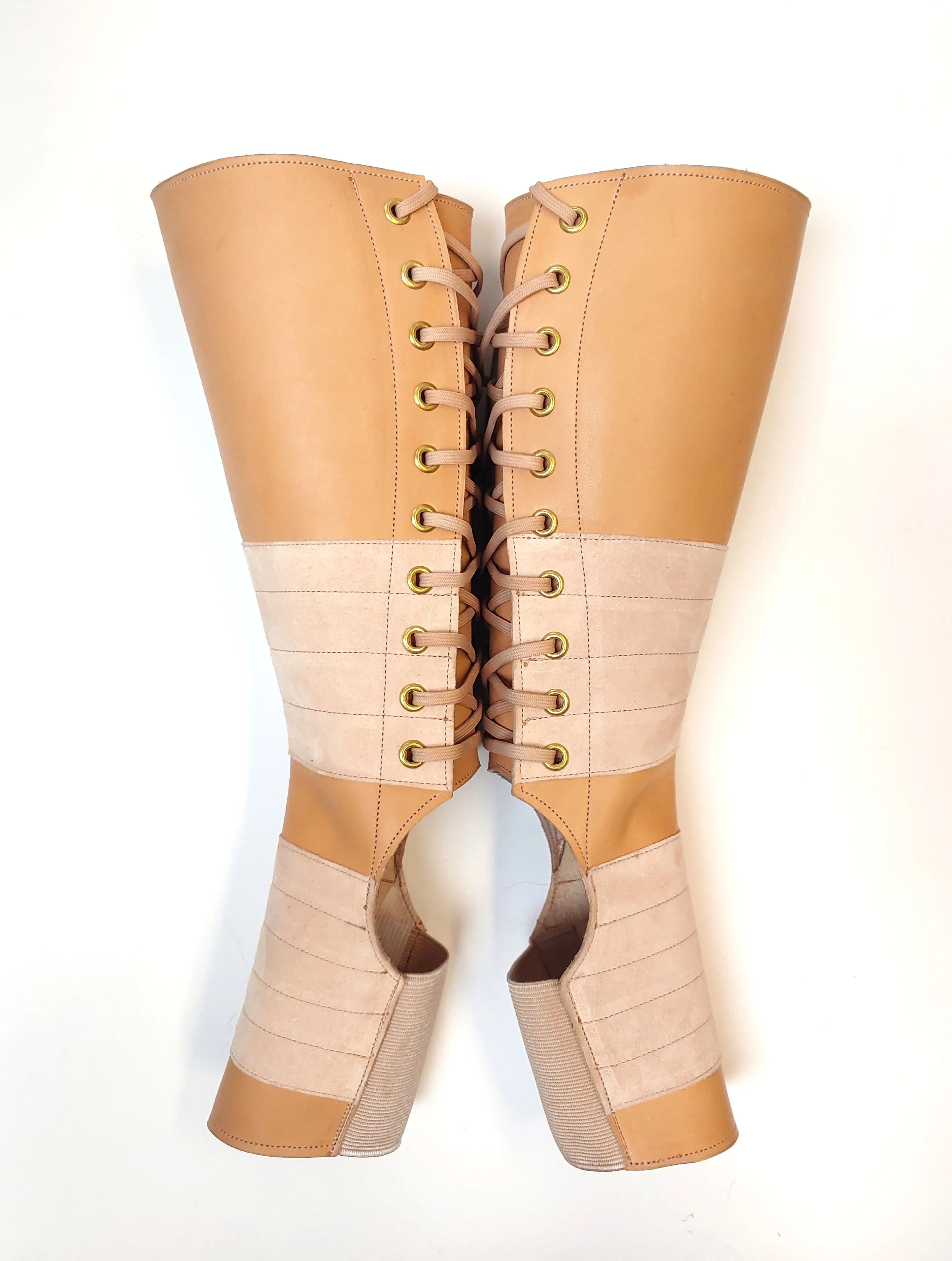 RUSH ORDER Nude SOFT Leather Aerial boots w/ Suede Grip