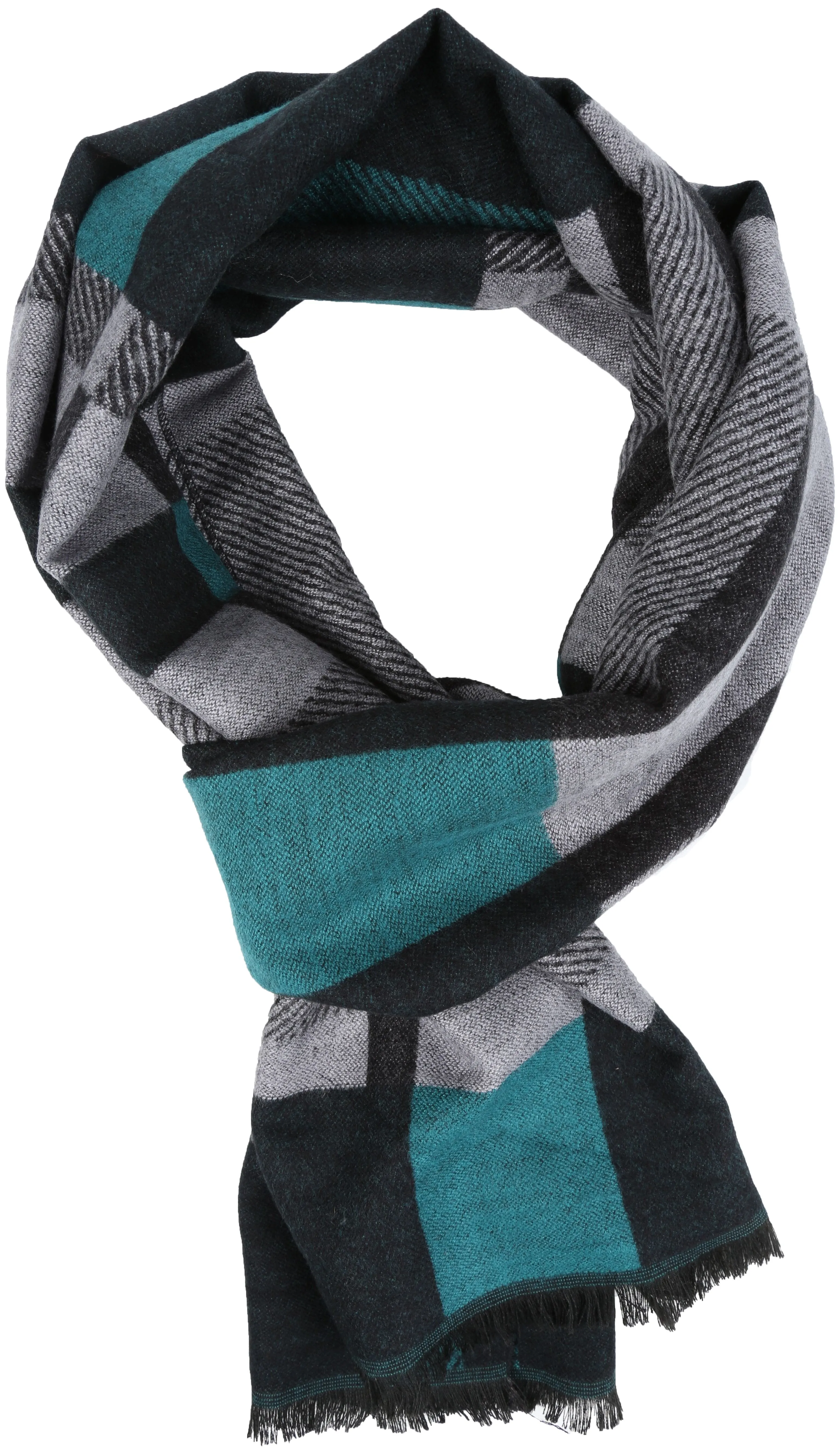 Sakkas Cayla Long Checker Box Lined Design Patterned UniSex Cashmere Feel Scarf