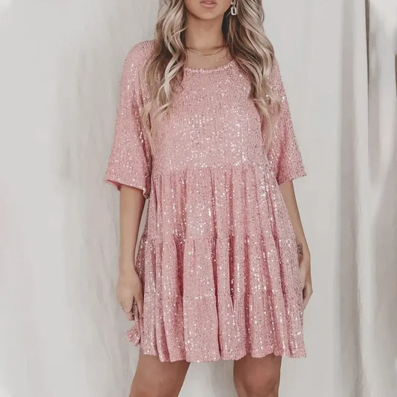 ✨Sequin Baby Doll Dress