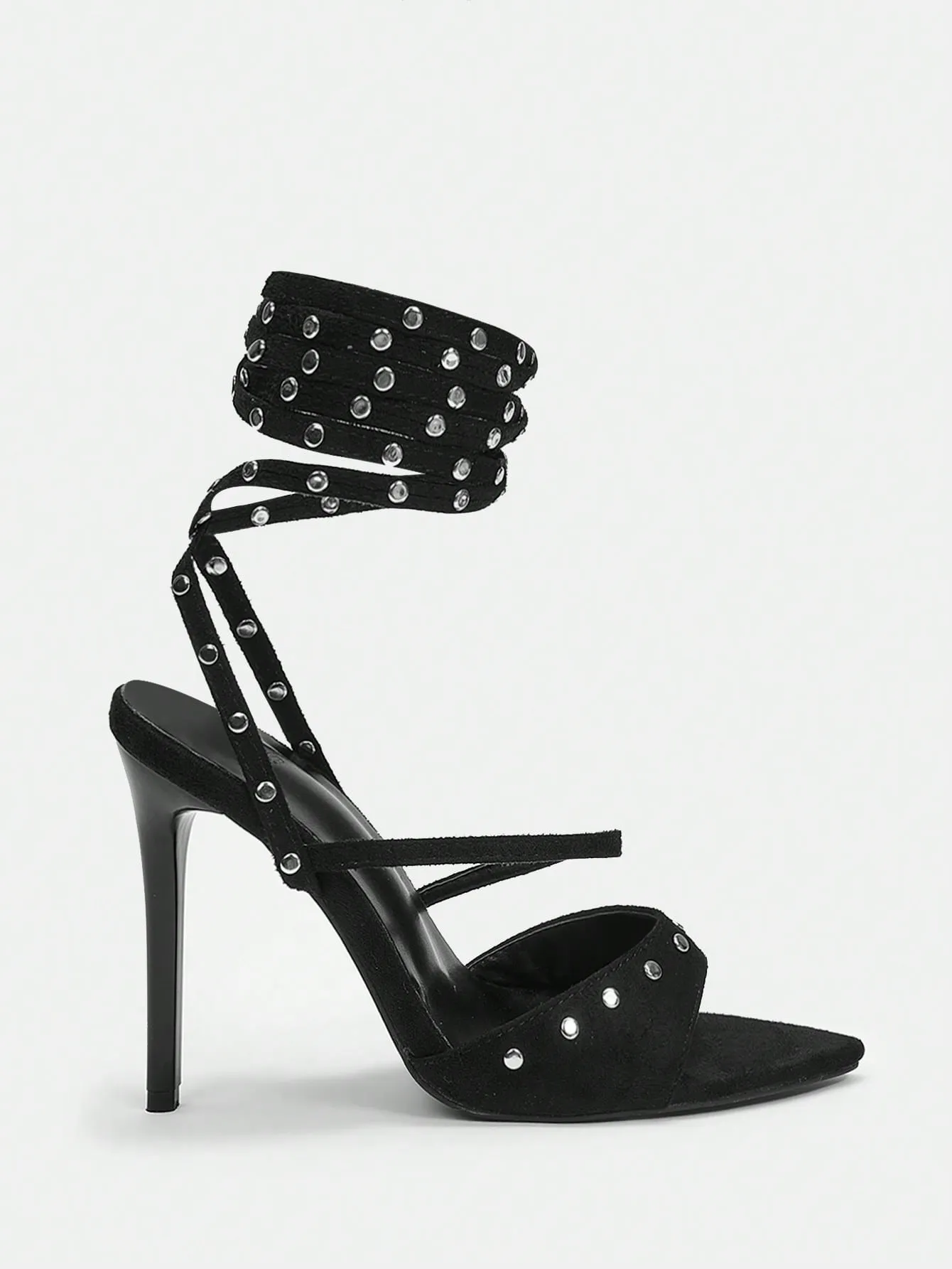 SHEIN ICON Studded Strappy Stiletto High Heel Sandals With Open Toe