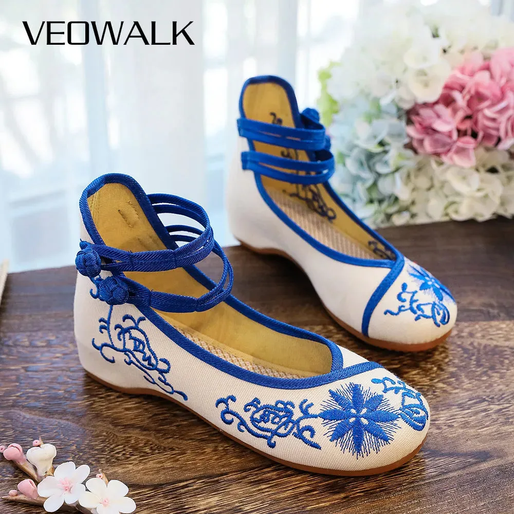 Spring Floral Embroidered Flat Shoes