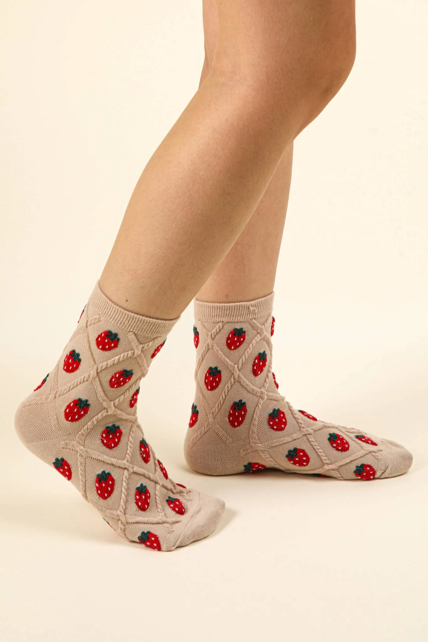 Strawberry Print Socks