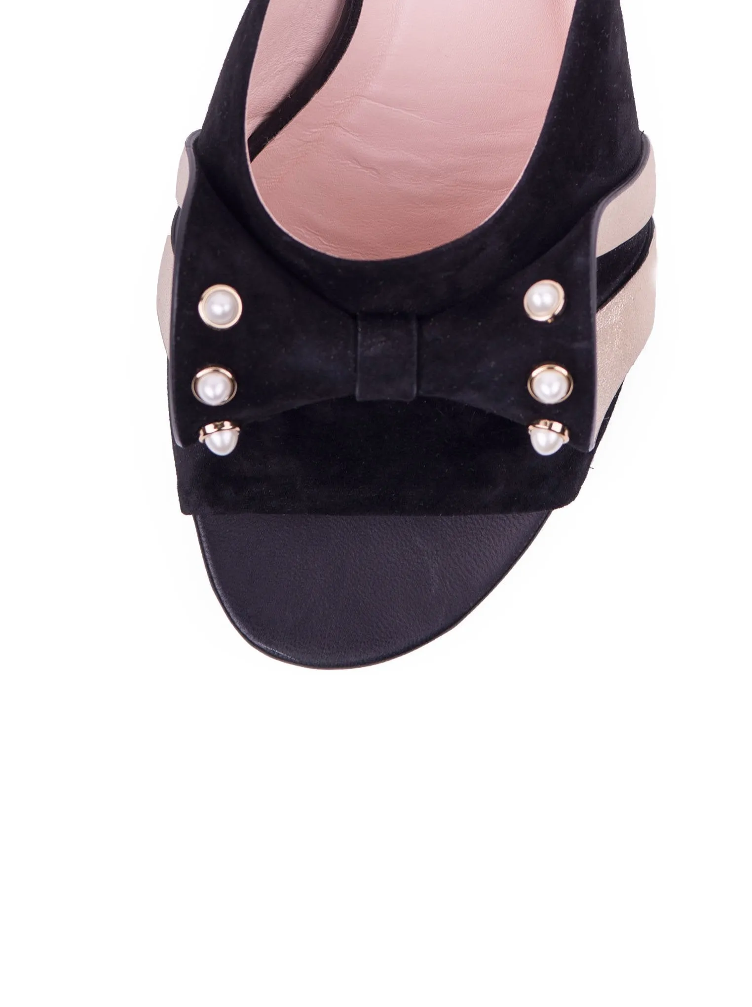 Suede Baby Doll Sandals - Black