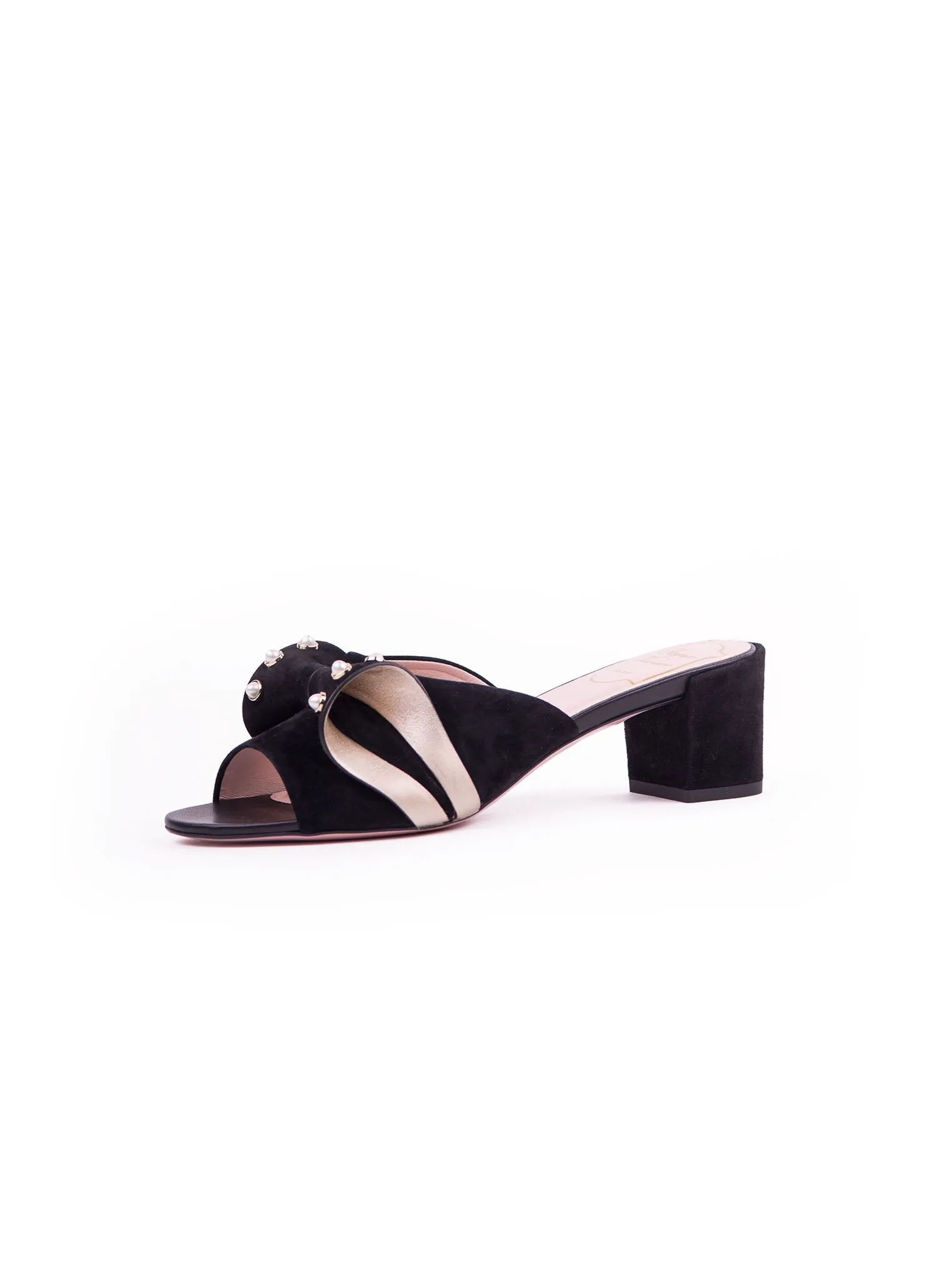 Suede Baby Doll Sandals - Black