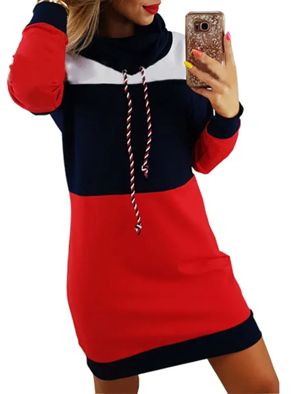 TastyHottie - Striped Colorful Hoodie Dress Sweatshirt Dress