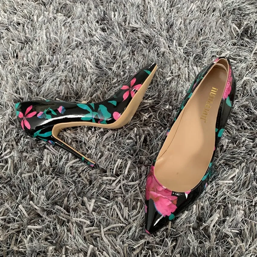 TEEK - Floral Fixation Heels | Various Colors Heights/Flat