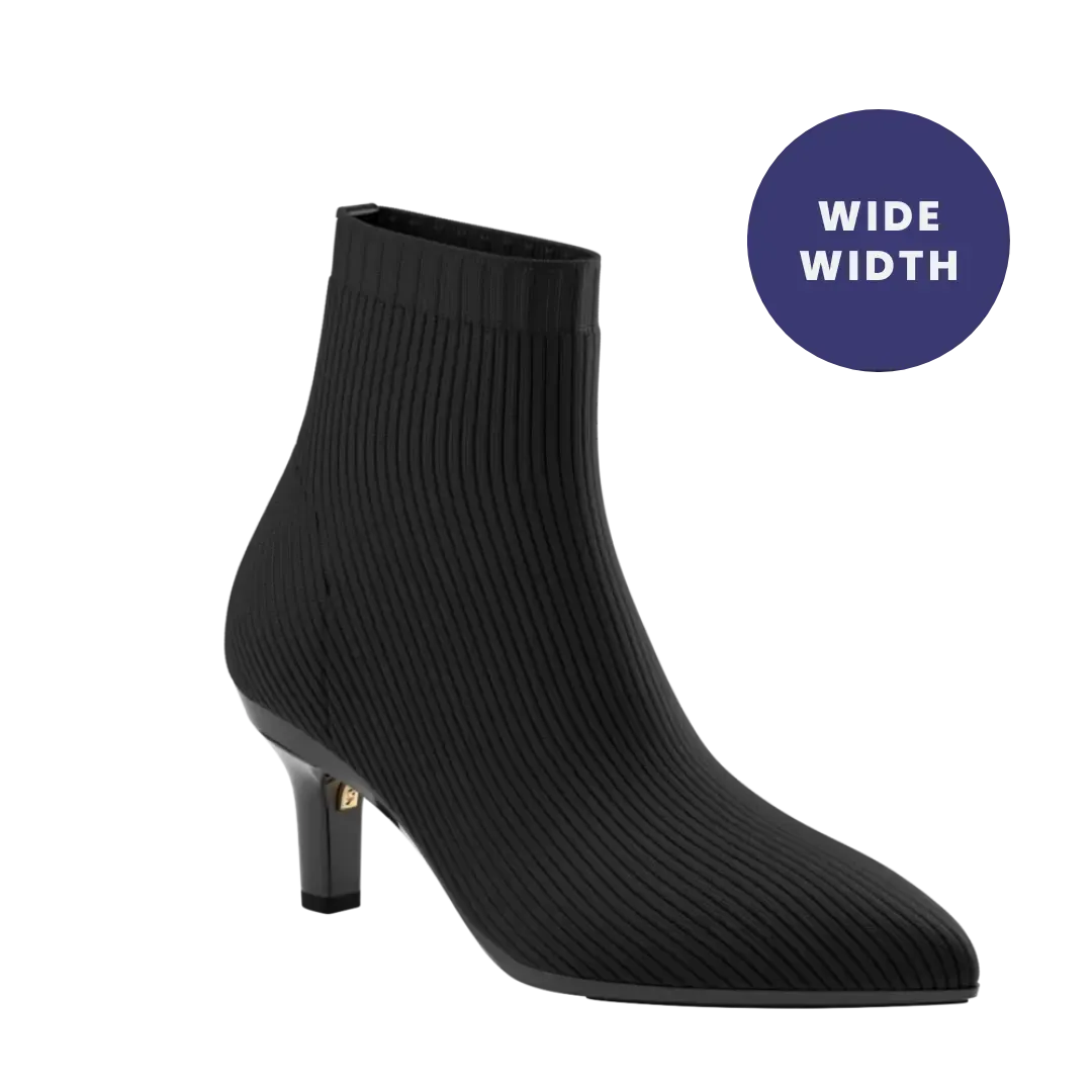 The Bootie Wide Width - Coal Knit 3 Stiletto