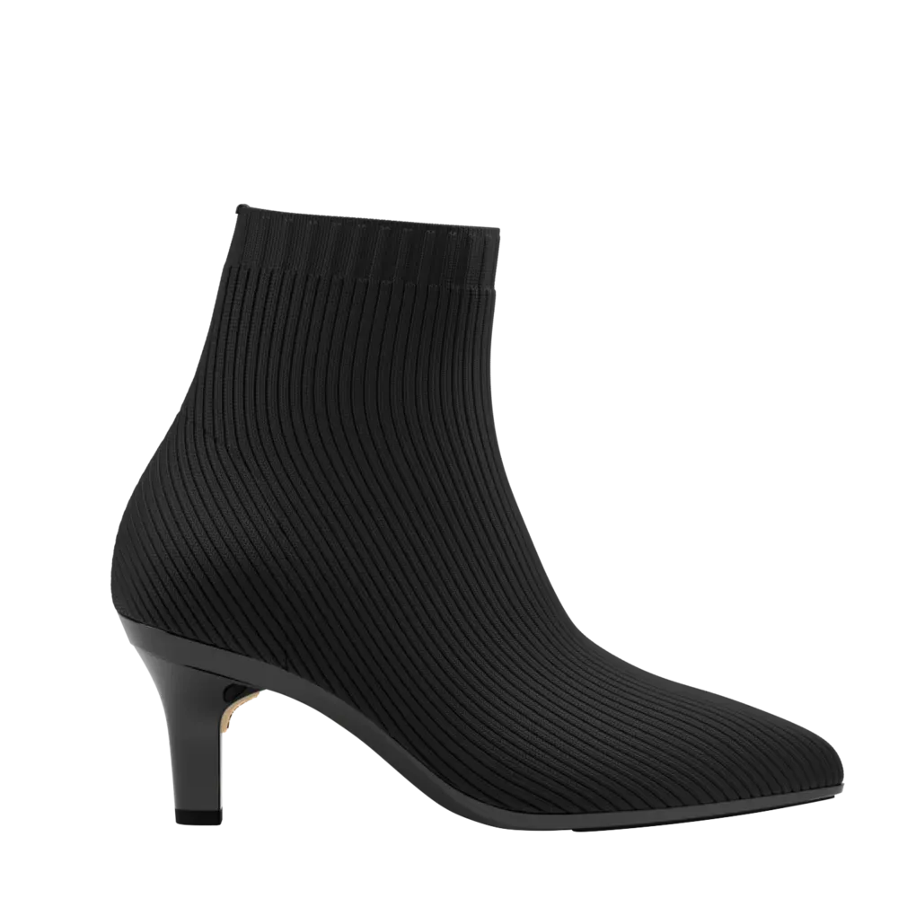 The Bootie Wide Width - Coal Knit 3 Stiletto