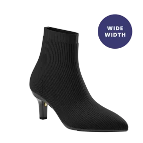 The Bootie Wide Width - Coal Knit 3 Stiletto