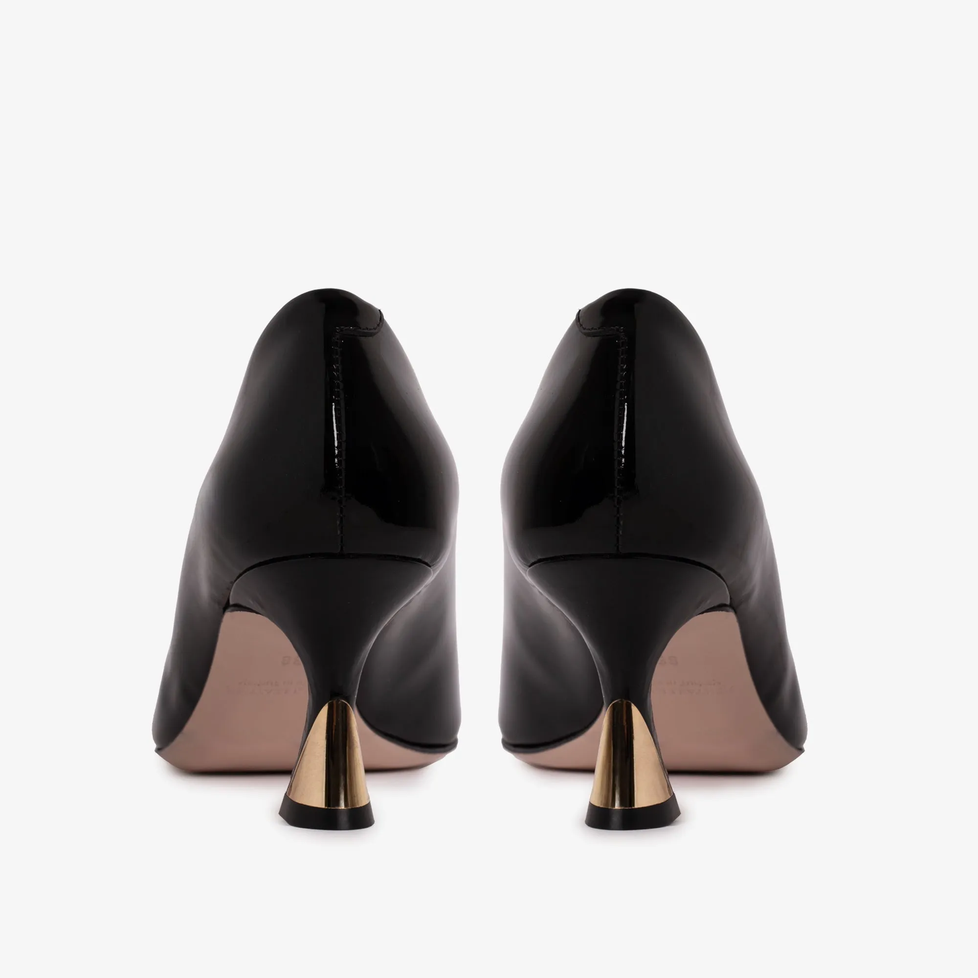 The Brunello Black Patent Leather Pump Women Shoe