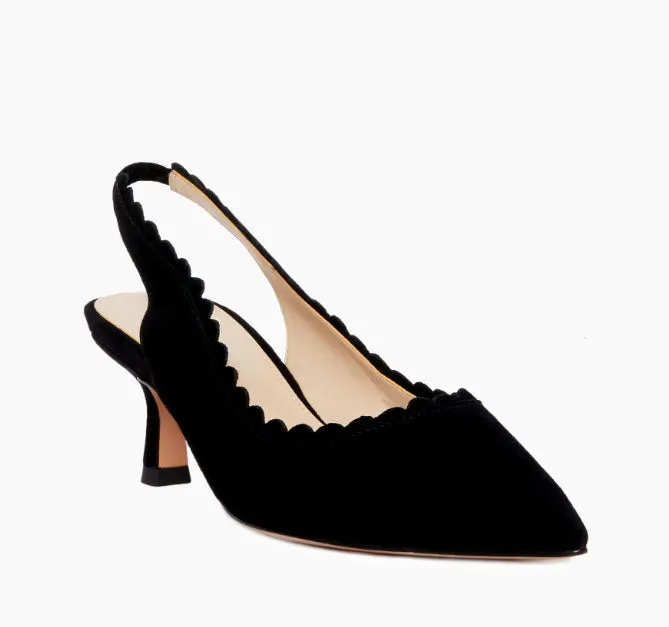 The Scallop Edge Sling Pump in Black