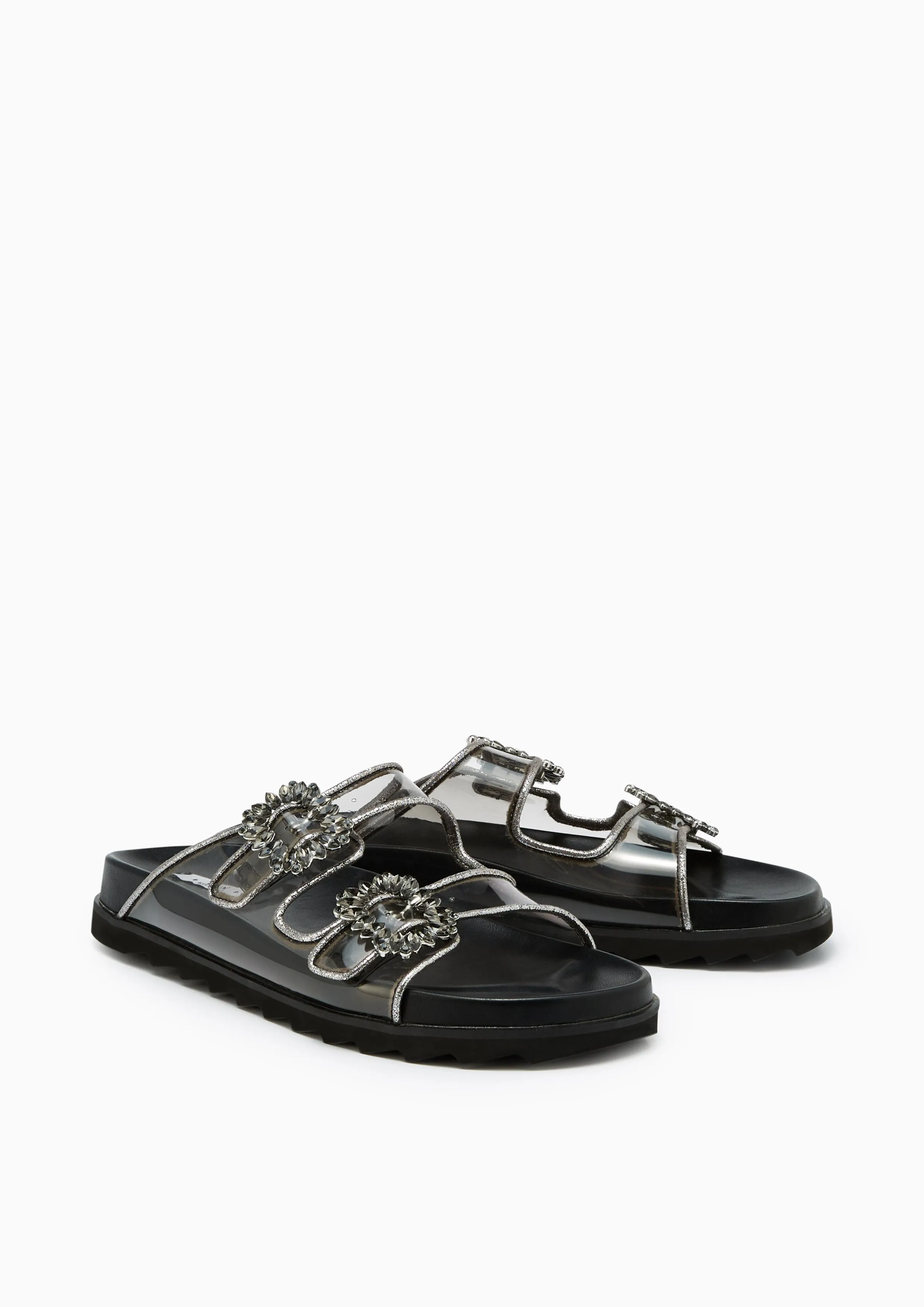 Veeni Glitz Flats And Sandals - Black