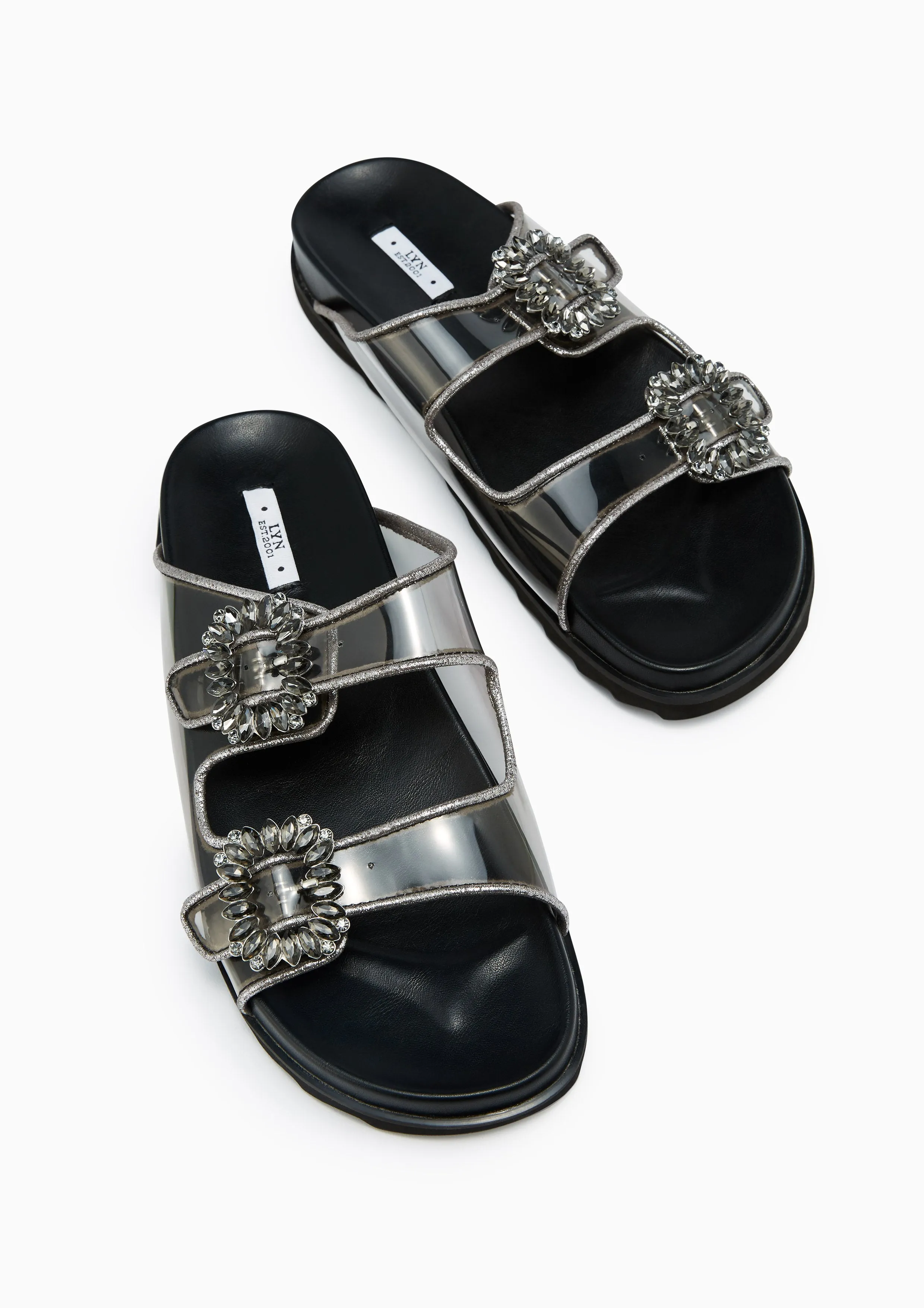 Veeni Glitz Flats And Sandals - Black