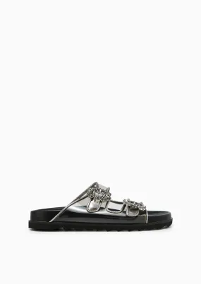 Veeni Glitz Flats And Sandals - Black