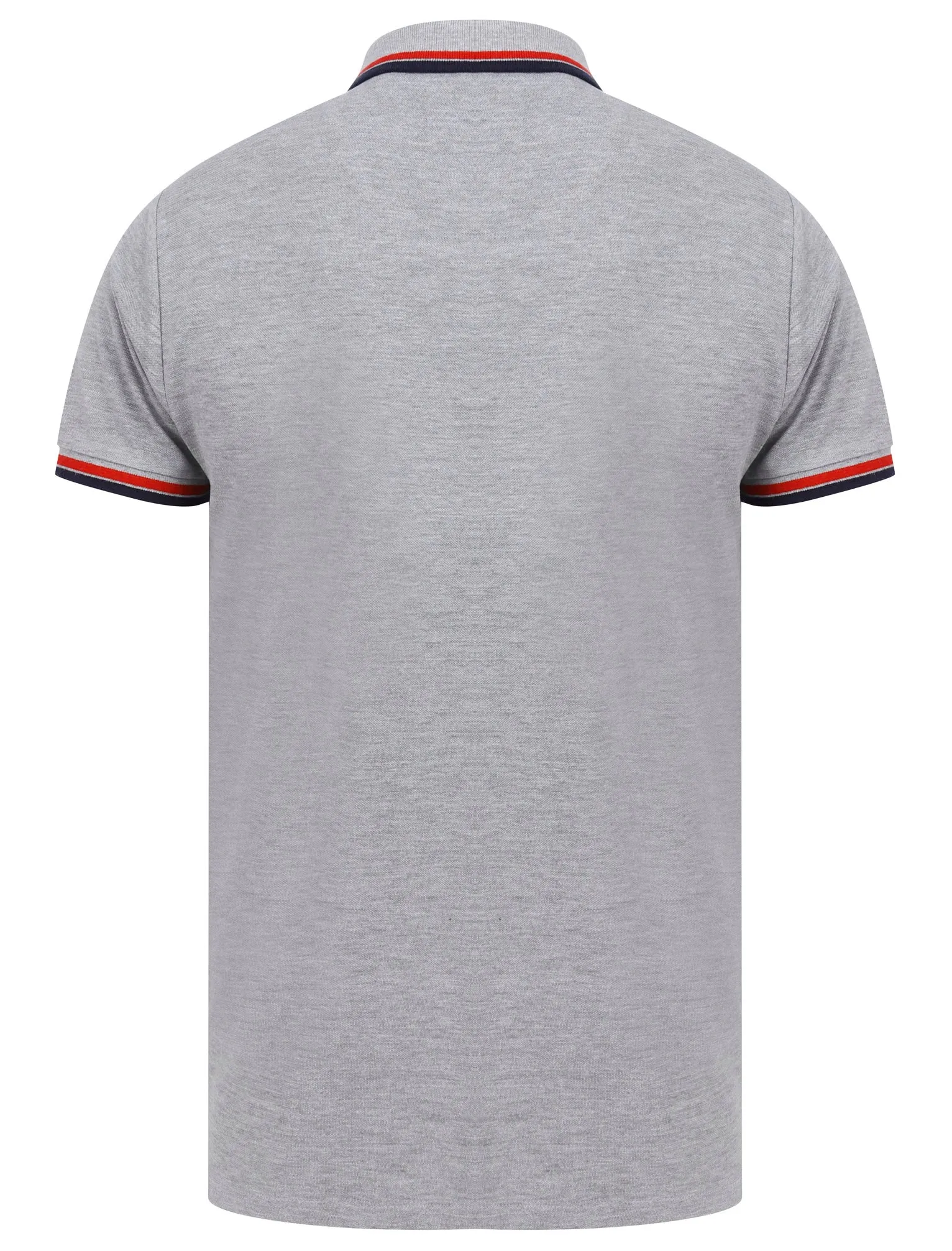 Waterloo Cotton Pique Polo Shirt with Tipping In Light Grey Marl - Le Shark