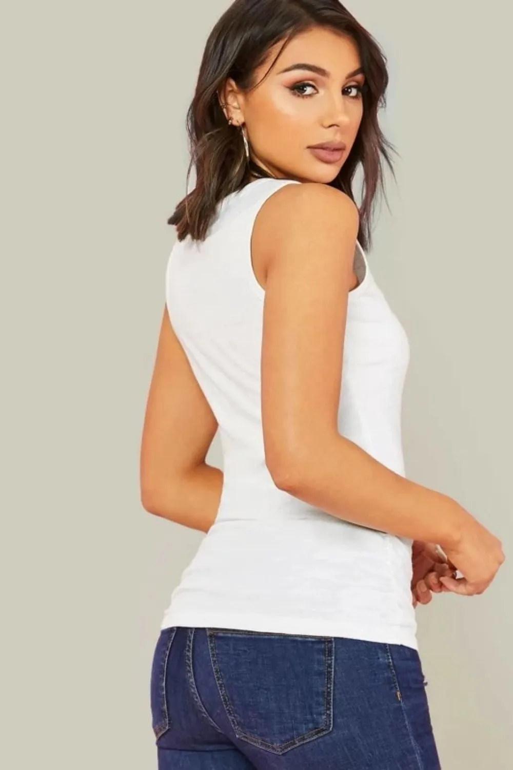 Wfh White Sleeveless Top