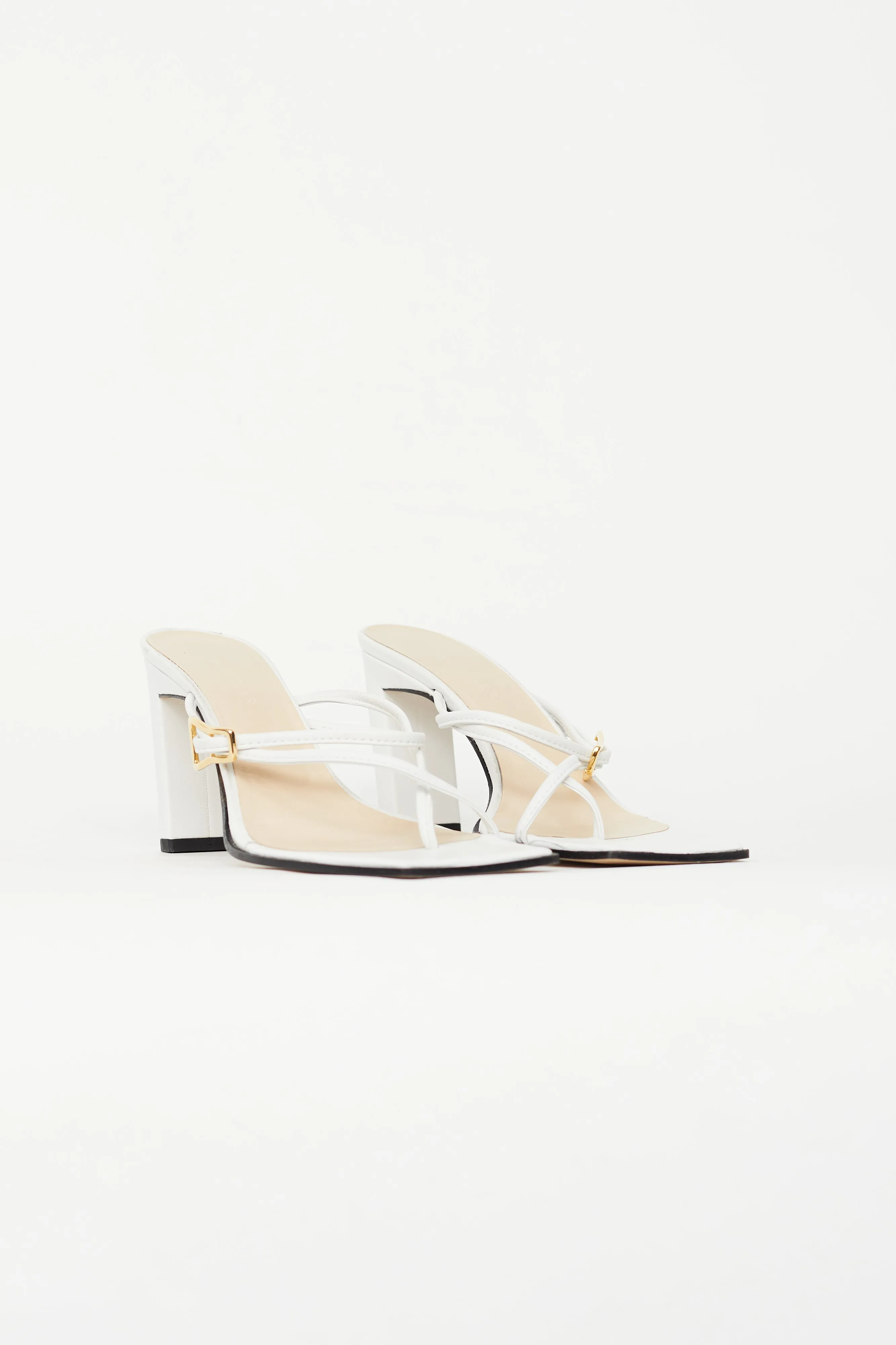 White Leather Yara Heeled Sandal