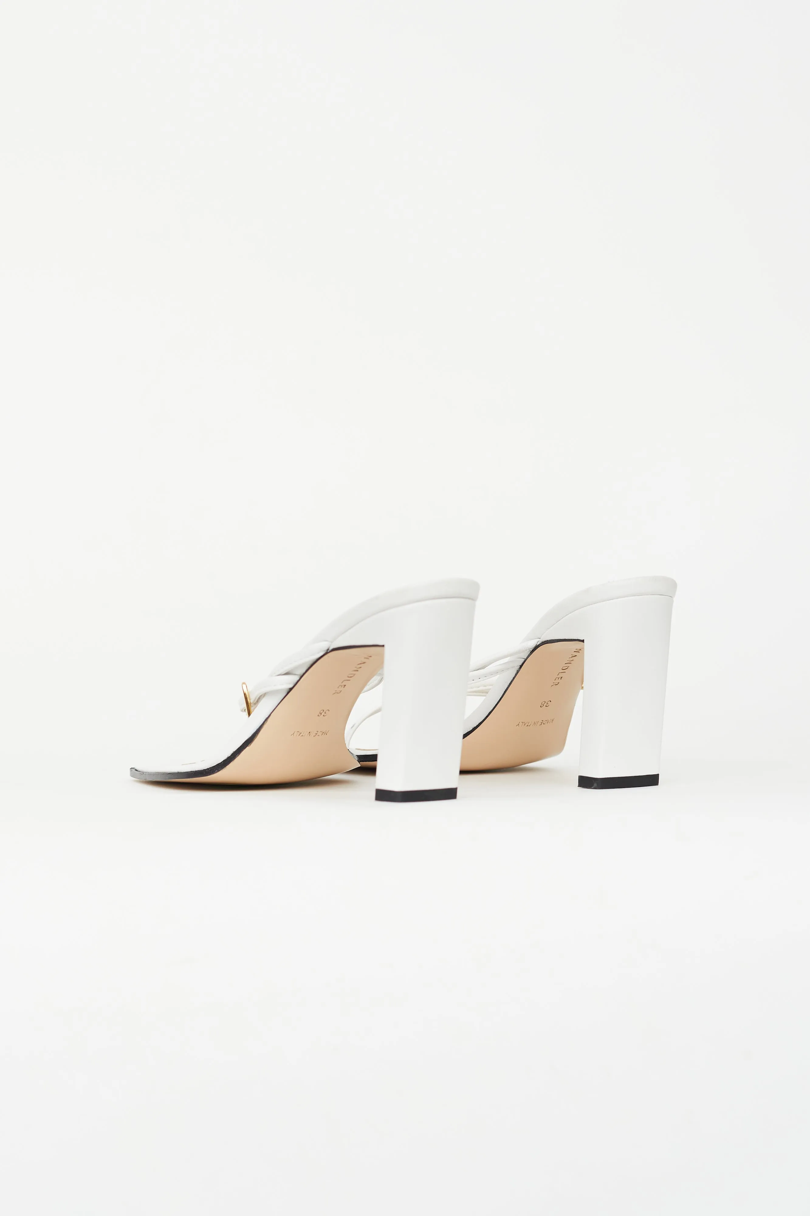 White Leather Yara Heeled Sandal