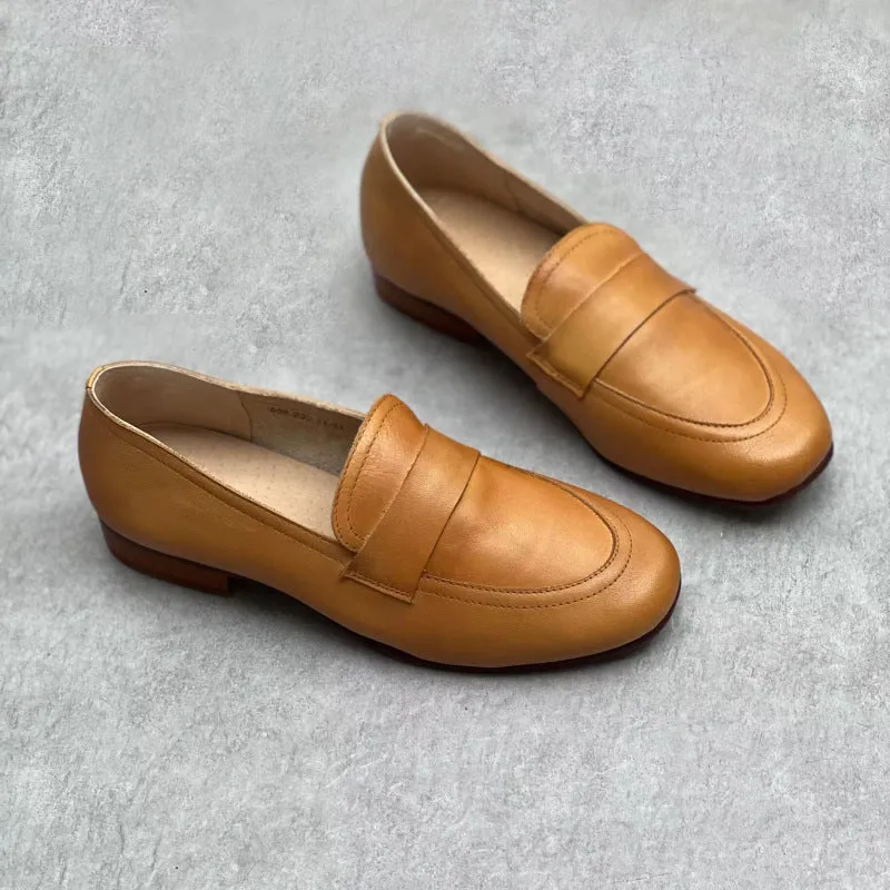 Women Genuine Casual Flat Loafers