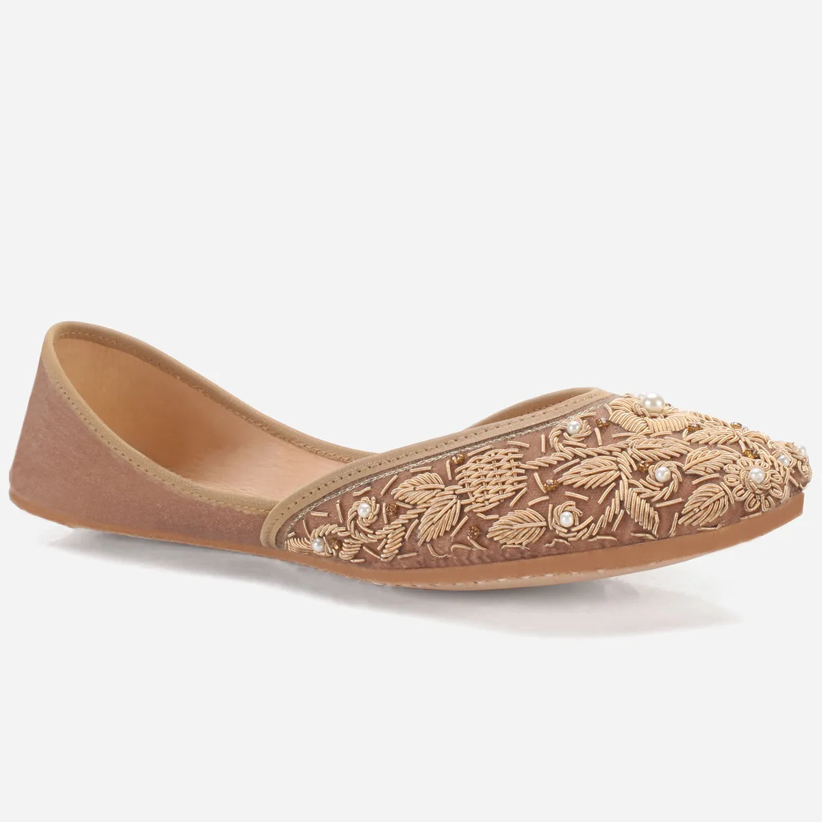 Women "Aizal" Leather Embroidered Wedding Khussa