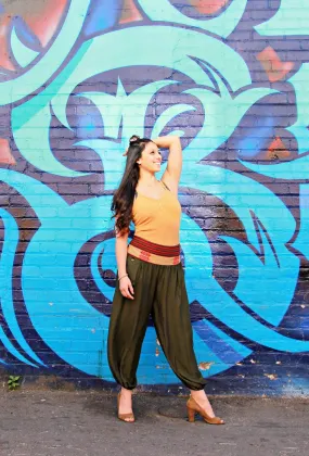 Women's Aladdin Pants in Forest Green