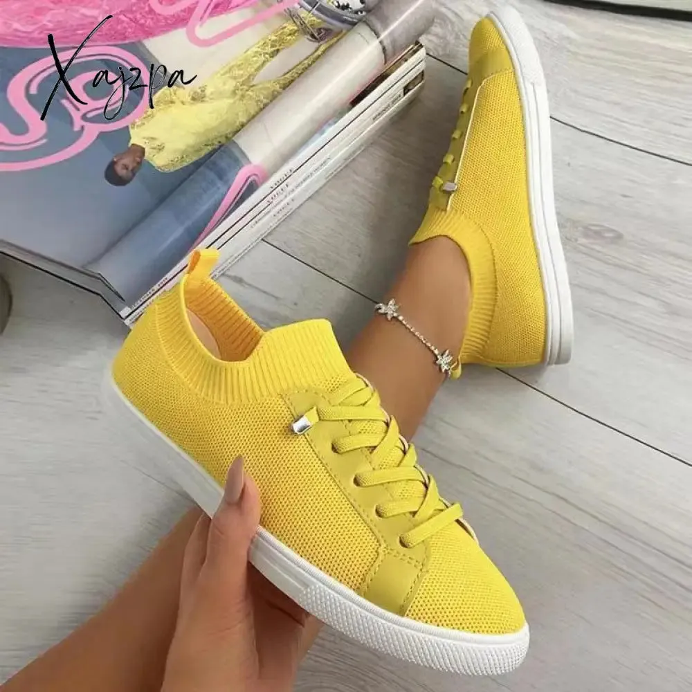 Xajzpa - Summer Women Shoes Mesh Light Breathable Women Flats Shoes Female Trainers Fashion Casual Shoes  Mujer