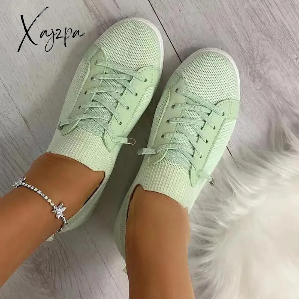 Xajzpa - Summer Women Shoes Mesh Light Breathable Women Flats Shoes Female Trainers Fashion Casual Shoes  Mujer