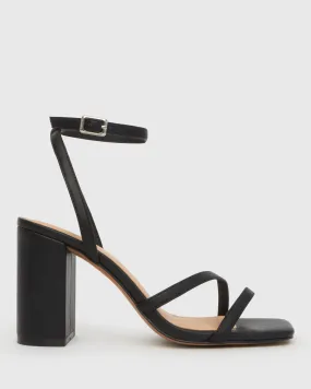 ZELDA Square Toe Heeled Sandals